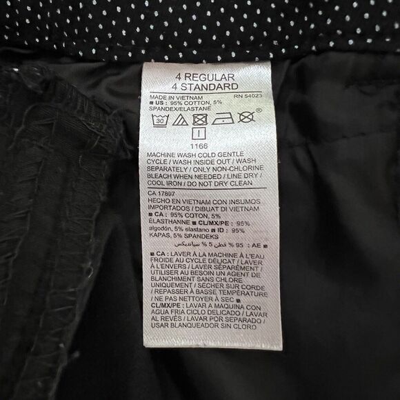 Old Navy Pants Women 4 Black White Polka Dot Pixie Cropped Office Career Casual - Picture 6 of 6